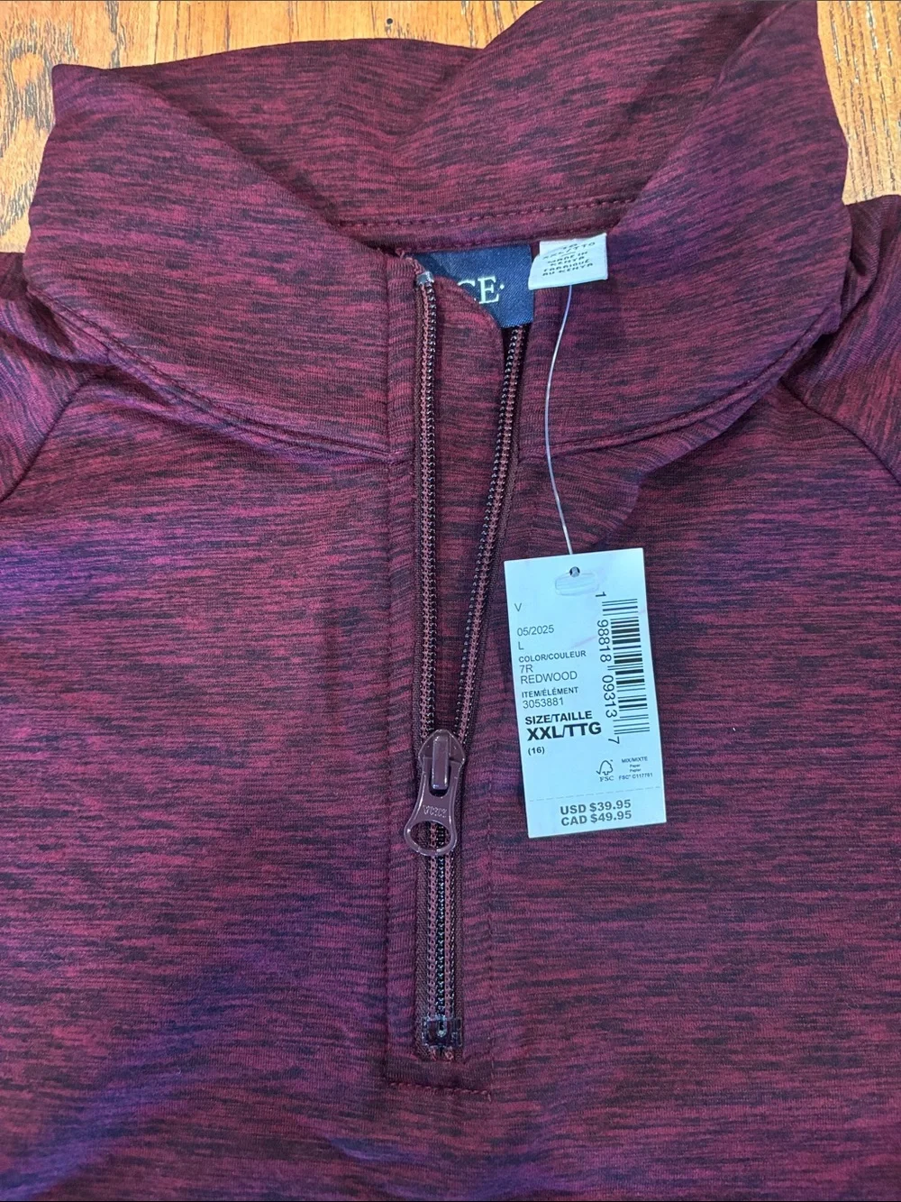The Children's Place Marled Plum Half-Zip Long Sleeve Tee